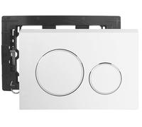 Piastra attuatore a doppia valvola di scarico per WC sospesi a parete, colore bianco, facile da pulire, parte di ricambio per serbatoio WC, design efficiente a risparmio idrico