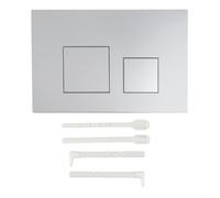 Piastra attuatore a doppio scarico per WC Geberit 01 10 20 21 30 50 60 UP300, pulsanti e cornice con finitura cromata, accessorio da bagno (argento)