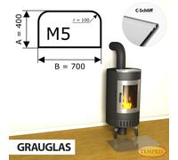 Piastra Base Camino 40x70 cm ESG Vetro Trasparente Temprix Protezione Fuoco M5