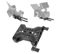 Piastra Base per Fotocamera su Binario da 15 Mm, Piastra Base di Montaggio per Fotocamera DSLR Universale in Lega di Alluminio, Cuscinetti in Gomma, per Accessori Fotografici