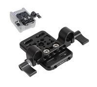 Piastra Batteria con Attacco a V, Piastra di Montaggio Batteria con Blocco a V su Binario da 15 Mm con Fori Filettati M3 M4 1/4 3/8 Pollici, Fissaggio con Morsetto per Tubo a