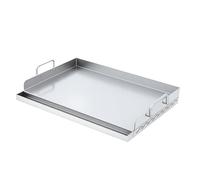 Piastra BBQ Universale in Acciaio Inossidabile, Piastra per barbecue Grillplatte per Barbecue a Gas & Carrello a Carbonio, Rivestimento Antiaderente, 46.2x32.8x8.6 cm (L x P x A)