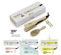 piastra capelli larga grande lisciante Melcap round & sleek XL + spazzola e clip