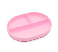 Piastra con ventosa in silicone per neonati e bambini, design antiscivolo con base a ventosa, piastra ovale per lo svezzamento e l'uso del seggiolone, senza BPA, ipoallergenico, facile da pulire e