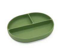 Piastra con ventosa in silicone per neonati e bambini, design antiscivolo con base a ventosa, piastra ovale per lo svezzamento e l'uso del seggiolone, senza BPA, ipoallergenico, facile da pulire e
