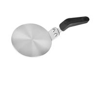 Piastra convertitore per piano cottura a induzione, piastra in acciaio inox, piastra adattatore a induzione con manico isolante acustico per moka, caffettiera, padelle (13 cm)
