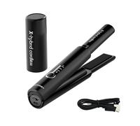 Piastra Cordless Gamma+ X-Hybrid da Viaggio | Mini Piastra per Capelli Senza Fili 2 in 1 | Per Capelli Ricci e Lisci | Ricarica con USB Tipo-C | 3 Temperature | Design Compatto | Portatile (Nero)