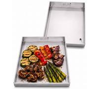 Piastra da 2 pezzi, 30 x 20 cm, con scarico del grasso, compatibile con Weber Go-Anywhere