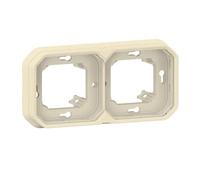 Piastra da incasso - 2 posti - orizzontale o verticale - beige - Legrand plexo 069853l