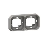 Piastra da incasso - 2 posti - orizzontale o verticale - grigio - Legrand plexo 069683l