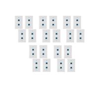 Piastra da Muro Ethernet A 2 Porte da 20 Pezzi, Piastre Frontali per Accoppiatore In Linea RJ45 Cat6 Femmina-Femmina