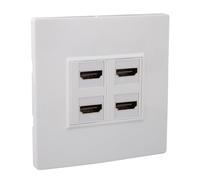 Piastra da Muro HDMI, Pannello da Muro HDMI 2.0 da Femmina a Femmina 4K 60Hz a 4 Porte per Computer, TV, Dischi Rigidi, Proiettori