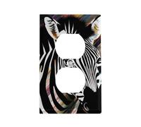 Piastra da parete 1 banda singola Toggle Placca da parete decorativa Copertura interruttore della luce astratta animale zebra infrangibile copertura presa presa in metallo piastra da parete per la
