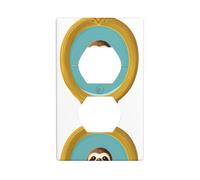 Piastra da parete 11,4 x 7 cm MSRHIUEF Bradipo nello specchio immagine in policarbonato resistente, resistente al calore e allo sbiadimento, facile da pulire, dimensioni standard