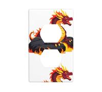 Piastra da parete 11,4 x 7 cm MSRHIUEF Fire Dragon in The Lava Picture Materiale PC resistente, resistente al calore e allo sbiadimento, facile da pulire, dimensioni standard