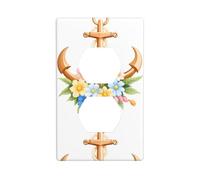 Piastra da parete 11,4 x 7 cm MSRHIUEF Flowers on the Ship's Anchor Picture Durable PC, resistente al calore e allo sbiadimento, facile da pulire, dimensioni standard