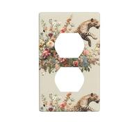 Piastra da parete 11,4 x 7 cm MSRHIUEF Leopard Jumping among the Flowers Picture Durable PC, resistente al calore e allo sbiadimento, facile da pulire, dimensioni standard