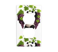 Piastra da parete 11,4 x 7 cm MSRHIUEF Panda sotto l'uva immagine materiale PC durevole, resistente al calore e allo sbiadimento, facile da pulire, dimensioni standard