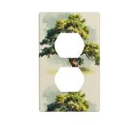 Piastra da parete 11,4 x 7 cm MSRHIUEF Trees ondeggiante nel vento in materiale PC durevole, resistente al calore e allo sbiadimento, facile da pulire, dimensioni standard