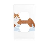 Piastra da parete 11,4 x 7 cm WHJSHOP Cat in The Snow Materiale PC durevole, resistente al calore e allo sbiadimento, facile da pulire, dimensioni standard