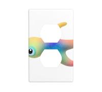 Piastra da parete 11,4 x 7 cm WHJSHOP cielo stellato motivo pesce dagli occhi grandi materiale PC durevole, resistente al calore e allo sbiadimento, facile da pulire, dimensioni standard