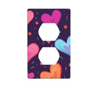 Piastra da parete 11,4 x 7 cm WHJSHOP Shooting Star Heart Pattern Materiale PC durevole, resistente al calore e allo sbiadimento, facile da pulire, dimensioni standard