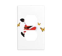 Piastra da parete 11,4 x 7 cm YYHWHJDE Babbo Natale che insegue farfalle stampe in policarbonato resistente, resistente al calore e allo sbiadimento, facile da pulire, dimensioni standard