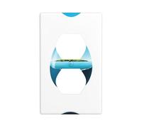 Piastra da parete 11,4 x 7 cm YYHWHJDE Put The Ocean in an Egg Stampe Materiale PC resistente, resistente al calore e allo sbiadimento, facile da pulire, dimensioni standard