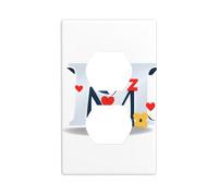 Piastra da parete 11,4 x 7 cm YYHWHJDE Rendering The Love of Letters Stampe in policarbonato resistente, resistente al calore e allo sbiadimento, facile da pulire, dimensioni standard