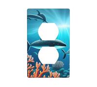 Piastra da parete 11,4 x 7 cm YYHWHJDE Whales Under The Sea stampa materiale PC durevole, resistente al calore e allo sbiadimento, facile da pulire, dimensioni standard