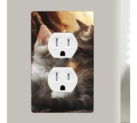 Piastra da parete duplex singola con gatto bacio, copertura decorativa per interruttore della luce, in plastica, decorazione per casa, camera da letto, cucina, 4,5 x 2,76 pollici, dimensioni standard