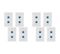 Piastra da parete Ethernet a 2 porte da 8 pezzi, piastre frontali per accoppiatore in linea RJ45 Cat6