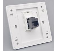 Piastra da parete Ethernet, presa RJ45 Cat6 da femmina a femmina, spina di rete Gigabit Dual-Pass, jack Keystone diritto per Internet con piastra frontale LAN, 86 x 86 mm (LAN x 1)
