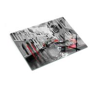 Piastra decorativa in vetro e tagliere resistente 40x30 cm Gondole Venezia | Ripiano | Supporto | Base | Vassoio | Paraspruzzi | Struttura | Copertura | Salvatavola | Elemento | Aiuto