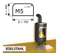 Piastra Del Camino In Acciaio Inox Antiscottatura -M5