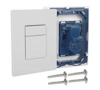 Piastra di azionamento per WC in plastica cromata, modello di ricambio compatibile con GROHE, per 2 quantità e avvio e arresto (bianco opaco)