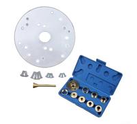 Piastra di base per router in acrilico da 164 mm e boccole guida in ottone, set da 10 pezzi con perno di centraggio per cavi Porter, Bosch, DeWalt, Craftsman per progetti di routing