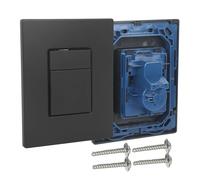 Piastra di comando cromata in plastica per WC, ricambio compatibile con GROHE, per 2 quantità e avvio e stop (nero opaco)