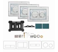 Piastra di comando nascosta piastrellabile per serie Geberit Sigma, piastra di comando con fissaggio magnetico, installazione a filo di superficie, set completo, verticale, con 3 adesivi con
