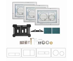 Piastra di comando nascosta piastrellabile per serie Geberit Sigma, piastra di comando con fissaggio magnetico, installazione a filo di superficie, set completo, verticale, con 3 adesivi con