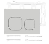 Piastra di comando WC, sciacquone da incasso, compatibile con Geberit Sigma, piastre di attivazione serie UP300 e UP320, doppio scarico, con set leva di scarico e telaio da incasso (grigio)