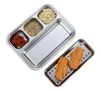 Piastra Di Condimento Divisa-7,87 Pollici Di Condimento Per Immersione Per Servizio Organizzato, 4-compartment Facile Pulito Con Base Non Slip, Salsa Che Servono Piatti Per Soia, Aceto, Ketchup, Campe