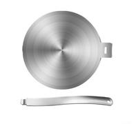 Piastra di conversione per piano cottura a induzione, piastra adattatore a induzione in acciaio inox per cottura a calore e induzione con manico separabile, per fornelli a gas, piano cottura a