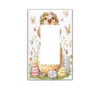 Piastra di copertura decorativa per interruttore della luce a 1 banda, con motivo di cocker spaniel pasquale, simpatica piastra elettrica per camera da letto