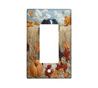 Piastra di copertura decorativa per interruttore della luce a 1 banda, motivo cane da montagna del Bernese, autunnale, per cucina, bagno, decorazione per interruttori per cuccioli