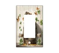 Piastra di copertura decorativa per interruttore della luce a 1 banda singola a bilanciere, con motivo scimmia di San Patrizio, piastra elettrica rustica divertente con animali per stanza, fattoria