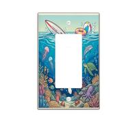 Piastra di copertura decorativa per interruttore della luce a 1 banda singola a bilanciere, per cuccioli estivi e costieri, piastra elettrica subacquea per camera da letto