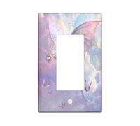 Piastra di copertura decorativa per interruttore della luce con draghi occidentali, 1 banda singola, cielo nuvola, farfalle, piastra elettrica per cucina e bagno, decorazione con animali