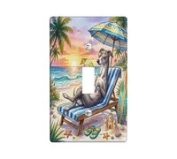 Piastra di copertura decorativa per interruttore della luce con levriero estivo, 1 banda, interruttore singolo, lettino elettrico per cuccioli costieri da spiaggia, piastra elettrica per stanza