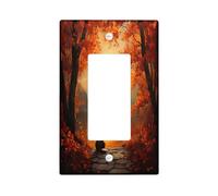 Piastra di copertura decorativa per interruttore della luce del cane Border Collie autunnale a 1 banda, scena della natura autunnale, piastra elettrica per cucina e bagno, decorazione per cuccioli